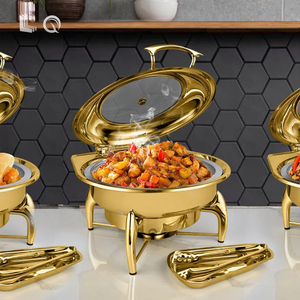 Calentador de Comida Tipo Concha de Almeja de Acero Inoxidable de Alta Gama y Duradero, con Capacidad de 9L/6L, con Estufa de Alcohol para Hoteles y Restaurantes - Product Image 2