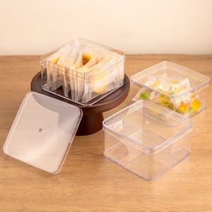 Boîte de rangement carrée en plastique transparent avec couvercle, conteneur transparent pour confiserie, emballage de cadeaux, présentoir de bureau - Product Image 1