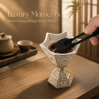 Brûleur d'encens en résine, coffret cadeau, art et culture chinoise, arabe, indienne, brûleur de Bakhoor décoratif vintage, ornement parfumé pour la maison