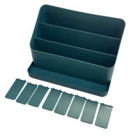 Organisateur de bureau multi-compartiments grande capacité en plastique avec plateau latéral pour fournitures de bureau, cosmétiques, maison et bureau