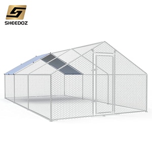 Pollaio Grande <span class=keywords><strong>in</strong></span> Metallo per Esterni con Recinto, Struttura <span class=keywords><strong>in</strong></span> Acciaio Zincato, Casetta Mobile Portatile <span class=keywords><strong>in</strong></span> <span class=keywords><strong>Vendita</strong></span> - Product Image 2