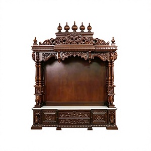 Designer Handmade Solid Wood Pooja <b>Mandir</b> Luxury Hand-Carved Wooden Temple for Home Wholesale Manufacturer For Australian Homes - Product Image 2