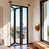 Portes pliantes en aluminium à double vitrage haut de gamme et fenêtres à battants inclinables et pivotants, quincaillerie robuste pour la rénovation de patios