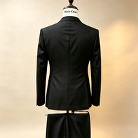 Jas Pria Ukuran Besar untuk Pernikahan Formal 2 Potong Model Double Breasted Bahan Bernapas Tuxedo Pengantin Pria untuk Pesta Malam dan Bisnis