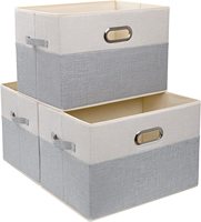 Ensemble de paniers de rangement pliables en lin extra-larges, design minimaliste, écologique, pour placard, armoire, literie
