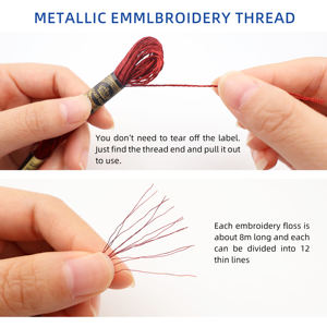 Toptan 29-Color r-iplik metalik nakış çapraz dikiş 150D/2*6 yüksek mukavemetli dikiş el örgü tığ işi iplik başına - Product Image 4