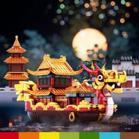Kit de Construction de Navire Oriental MOC Vivant, Briques Emboîtables 1353 Pièces, Ensemble Compagnon de Blocs de Construction Héritage Nautique Ai