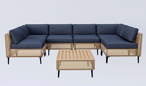 [BeNK] Nouveau design de salon de jardin en rotin pour véranda, jardin, cour, espace luxueux, ensemble de haute qualité 6 places - Product Image 2