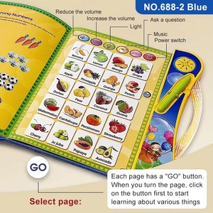<span class=keywords><strong>Livre</strong></span> électronique interactif d'apprentissage <span class=keywords><strong>de</strong></span> l'anglais personnalisé avec son et lumière, multi-pages, <span class=keywords><strong>pour</strong></span> l'éveil cognitif des enfants - Product Image 4