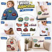 Lot de patchs brodés thermocollants ou à coudre, motifs Comic, Wow, OMG, Bam, Pow, Burst, Word, Pop Art, Nashville Script