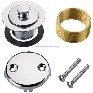 Plaque de débordement de <span class=keywords><strong>baignoire</strong></span> moderne en laiton à deux trous Kits de vidange des déchets OEM avec crépine pour salle de bain - Product Image 4