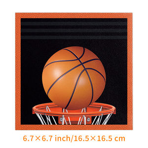 JIALIN Fournitures de fête d'<span class=keywords><strong>anniversaire</strong></span> de basket-ball noir avec fournitures de fête pour adultes assiettes en papier jetables - Product Image 5