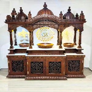 Mandir indien sculpté à la main pour les familles hindoues, temple traditionnel en bois de teck pour la prière à domicile, fabricant exportateur pour l'Australie - Product Image 1