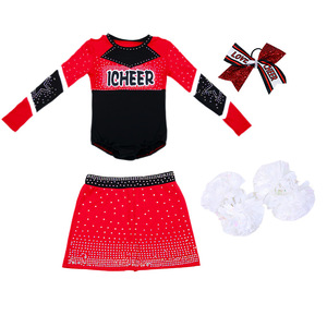 Nouveaux uniformes de cheerleading à manches longues pour enfants, pour les compétitions d'aérobic des filles - Product Image 5