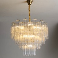 Lustre de luxe vintage français pour salon salle à manger escalier duplex chambre principale italien Murano Villa Style AC pour hôtels