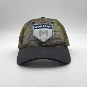 Ricamo personalizzato Logo Camo 6 pannelli montati su tutti i berretti da Baseball traspiranti mimetici con berretto a rete