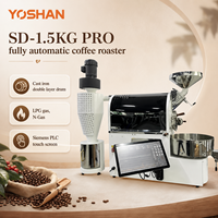 Máquina Tostadora de Café Yoshan Comercial, Eléctrica, de Acero Inoxidable, con Control Digital, para 1kg-2kg, Pequeña