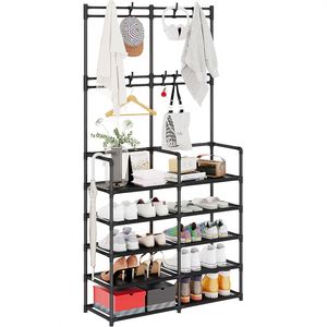 Multi <b>Functional</b> Clothes and Hat Hanger Modern Household Thickened Metal Modern Hanging <b>Shoes</b> Hanging Bag Storage Rack - Product Image 1