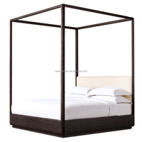 2024 New King Size Holzrahmen Doppelbett möbel bequemes Design Massivholz Baldachin Betten für Wohnzimmer