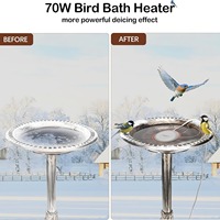 Chauffe-eau thermostatique 70W pour bain d'oiseaux, dégivreur de puits à eau pour volailles, abreuvoir extérieur pour poulets de ferme