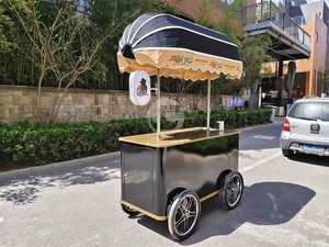 Carrito de Café Móvil para Exteriores, Carrito de Helados, Carrito Portátil para Servir Bebidas en Eventos y Catering - Product Image 3