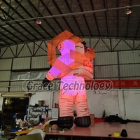 Modèle d'astronaute gonflable pour publicité extérieure avec lumières LED, astronaute gonflable personnalisé pour la décoration