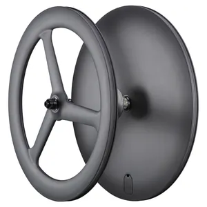 Carbon track bike wheels clincher tri-spokes solid disc wheels