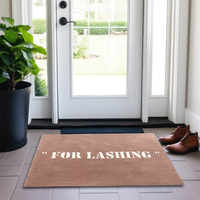 Tapis fait main en forme de logo personnalisé persan, bleu bohème, brun, dégradé, tapis en acrylique, tapis de sol en tufting
