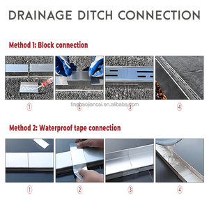 Canal <span class=keywords><strong>de</strong></span> drenaje lineal plano <span class=keywords><strong>de</strong></span> acero inoxidable 304 |   Kit <span class=keywords><strong>de</strong></span> Drenaje para Balcón, Patio, Techo y Jardín - Product Image 5