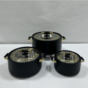 Lot de 3 casseroles isothermes à <span class=keywords><strong>fenêtre</strong></span> visible, 1L, 2L, 3.5L, <span class=keywords><strong>avec</strong></span> revêtement en acier inoxydable et bouton unique en forme d'haltère - Product Image 2