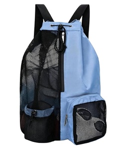 Wholesale Large Capacity <b>Swimming</b> Mesh Drawstring Backpack with Wet Pocket Adjustable Straps Lightweight Swim <b>Bag</b> OEM Custom - Product Image 1