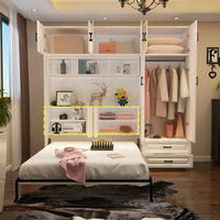 Anpassung Moderne multifunktion ale platzsparende Klapp betten Murphy Wandbett Flip-Up Kleider schrank Bücherregal für Arbeits zimmer