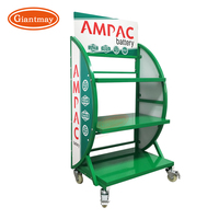 Présentoir de batterie en métal robuste à 3 couches sur pied Support de batterie de voiture pour magasin de détail