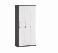 Casier métallique à 3 portes avec trous de ventilation et structure détachable, vente directe d'usine, personnalisation acceptée