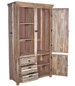 Handcrafted Wooden Armoire Cabinet with Spacious Drawers and Shelves for Bedroom Hotel Living Room and Traditional Home Storage - Product Image 1