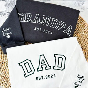 <span class=keywords><strong>Sweat</strong></span>-shirt <span class=keywords><strong>personnalisé</strong></span> pour homme avec impression 'Daddy Est' et initiales, respirant pour l'hiver, pull pour <span class=keywords><strong>papa</strong></span>, cadeau pour la fête des pères, brodé - Product Image 4