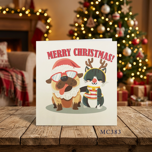 Carte de vœux de Noël pour chien et chat, vente en gros, découpe au laser, faite à la main, design Kirigami, papier de haute qualité, carte 3D, Viet-Craft - Product Image 6
