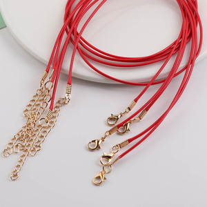 Cordon ciré coréen 1,5 mm, cordon en cuir rond pour la fabrication de colliers, accessoires de bijoux DIY, fermoir mousqueton, chaîne de pendentif 45 cm - Product Image 2