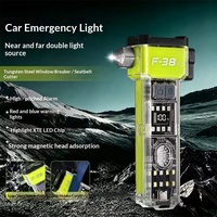 LED-Sicherheitshammer-Taschenlampe ABS Hochleistungs-Notfallwerkzeug für Autos Rotes Warnlicht Multifunktionale Outdoor-LED-Taschenlampe