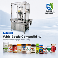 Machine de remplissage de poudre PLC à tête unique linéaire et fermée AT-FZX-03, remplisseuse à vis sans fin 10-2000g pour poudres d'épices, d'herbes et flacons