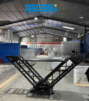 Nouvelles Tendances ESI TUV Table de DJ en treillis d'aluminium en forme de V avec étagères surélevées pour moniteur et présentoirs de truss d'éclairage