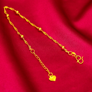 Pulsera de cuentas de oro de arena vietnamita para mujer, patrón de ondas de agua, latón chapado en oro, regalo de joyería para turistas, recuerdos - Product Image 4