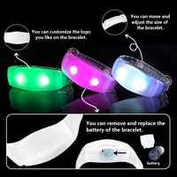 Bracelet LED avec logo personnalisé, éclairage multicolore, télécommande sans fil, pour concerts, festivals, événements promotionnels, Longstargift