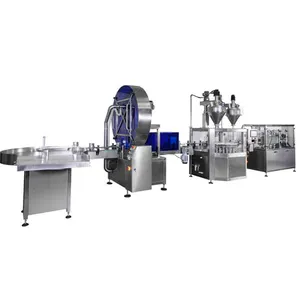 Vial Powder Filling Double Head With Cover Line Type Automatic Albumen Powder Filling Machine