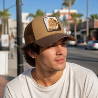 Casquette de baseball brodée d'animaux (tigre, lion, loup) en maille respirante, réglable, style camionneur, pour hommes et femmes, prête à être expédiée, personnalisable, Gorras