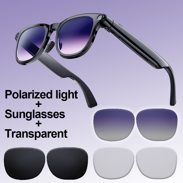 Smart Glasses 8MP Camera Multi-Function Photo Video Real-Time Translation Meeting Record Everything Recognition AI Glasses