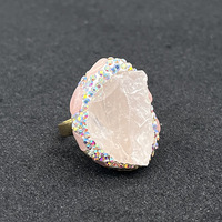 Bague en Agate de Luxe de Haute Qualité pour Femme, Design Tendance, Bague Ouverte en Pierre Précieuse, Bijoux Fins pour Femme, Décoration de Doigt