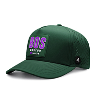 Casquette Snapback perforée à séchage rapide de haute qualité avec logo personnalisé, casquette de golf avec patch en caoutchouc, résistante à l'eau, découpée au laser