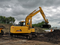 Excavadora de cadenas SE130 equipada con cabina nueva y aire acondicionado automático, flujo de aire cómodo para minería