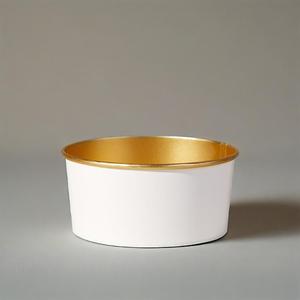 Bol à salade en papier avec impression personnalisée et feuille d'or Tasses à soupe jetables avec couvercle Boîte à lunch à emporter Récipients en papier pour nouilles - Product Image 1